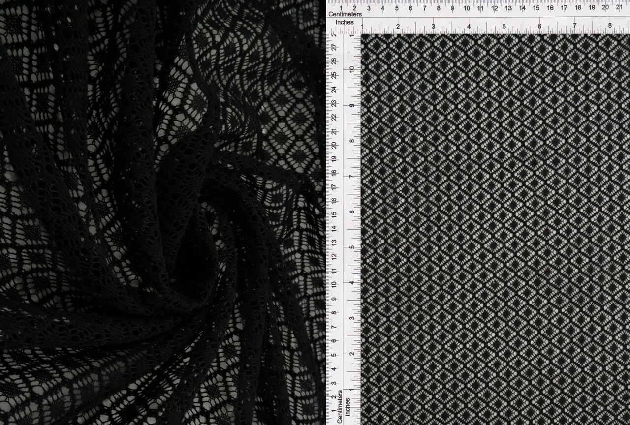 1 Yard Poly Warp Lace Fleece Fabric 90 GSM Lightweight Soft Textured Knit 57" Width